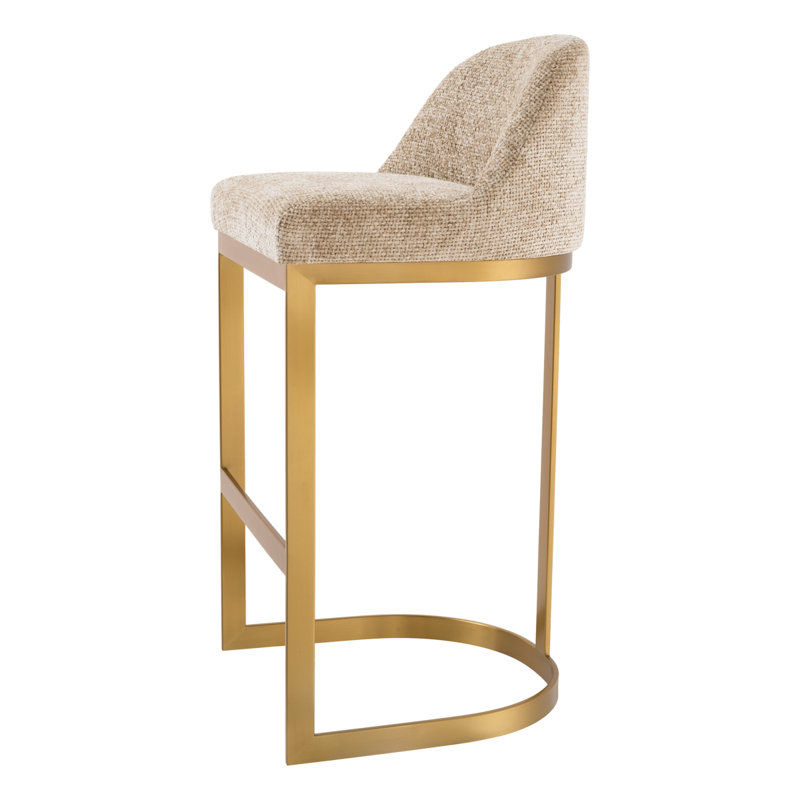 Condos Upholstered Stool with Metal Frame, Bar Stool (30.71" Seat Height), Lyssa Sand