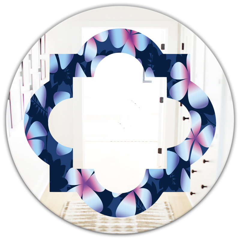 Miroir mural éclectique Quatrefoil Frangipani, 31,5 po x 31,5 po