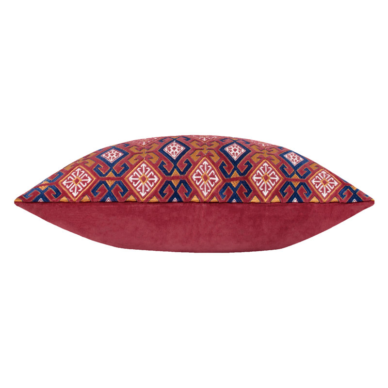 Laurel Geometric Rectangular Cushion, Blue/Pink Geometric