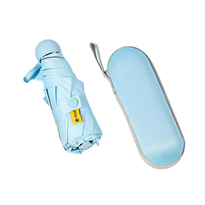 UV Sun Protection Cover Mini Compact Folding Umbrella With Matching Storage Case Portable  Pocket Umbrella For Sun And Rain Windproof Travel Parasol For Women Men 8 Colors