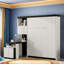 Lit escamotable moderne avec bureau, tablettes de rangement et armoires