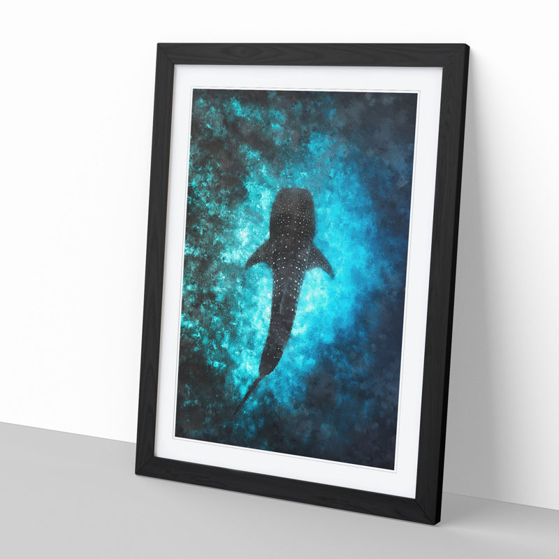 Whale Shark - Picture Frame Graphic Art, Black, 65cm H x 48cm W x 2cm D