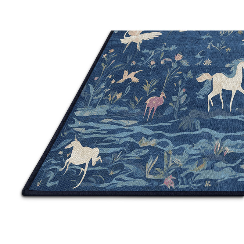Machine Washable Gray Area Rug, Rectangle 7' x 10'