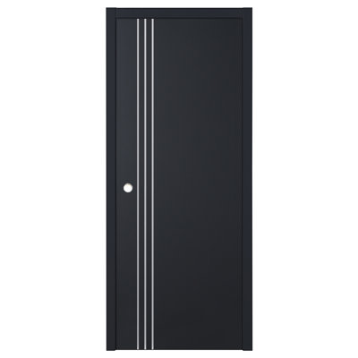 Porte intérieure moderne laminée noire douce Glam G-Pro 004 32 po x 84 po