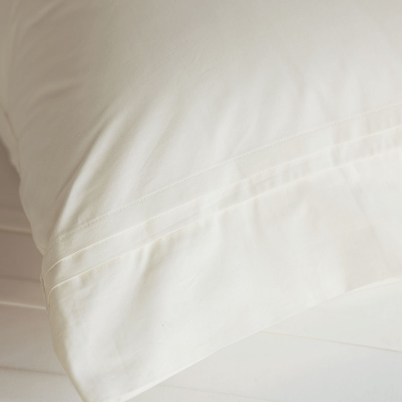 Vail Egyptian Cotton Percale, King Pillowcase, Ivory
