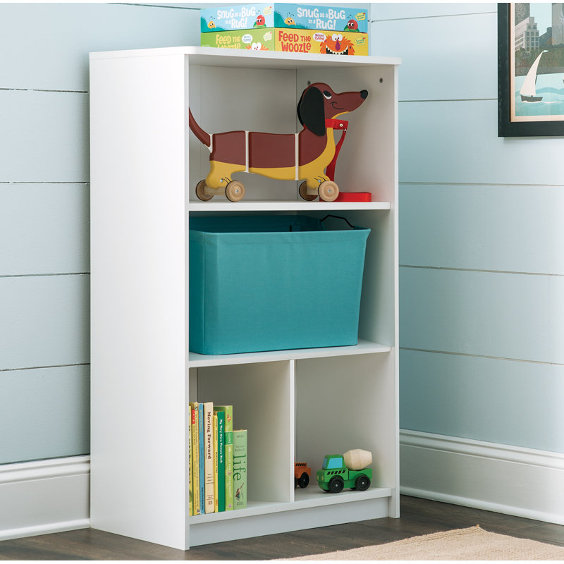White 3-Tier Kids' Storage Shelf with Cubes
