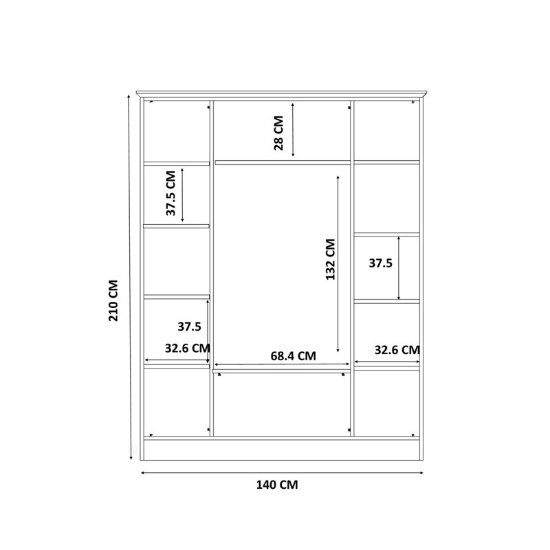 Anthuan 4 Door Manufactured Wood Wardrobe