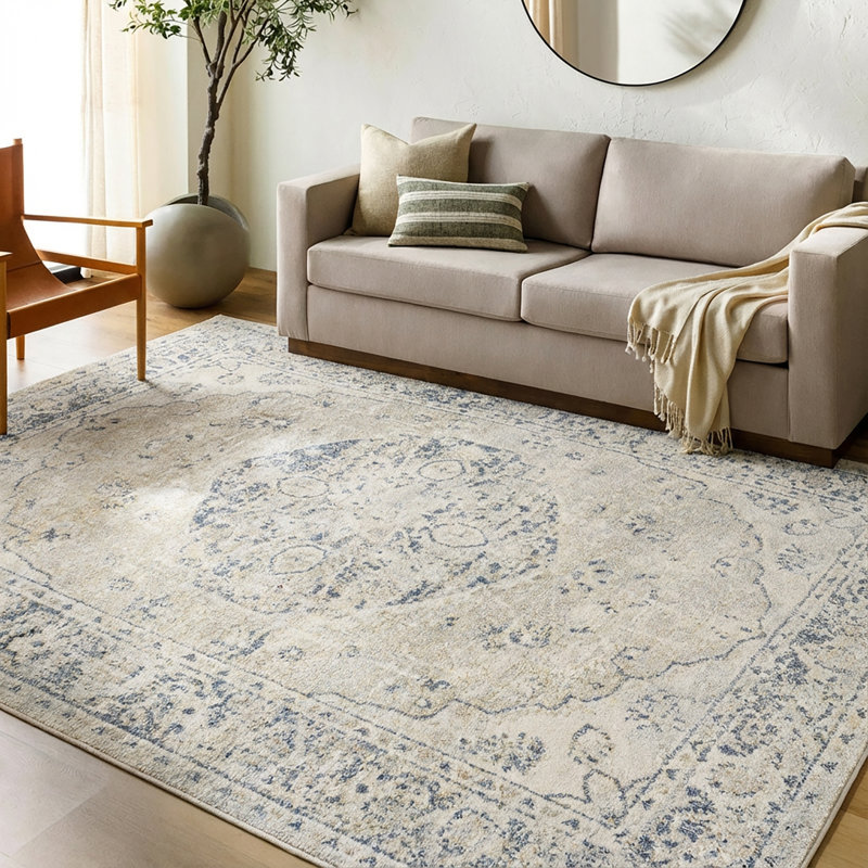 Machine Washable Runner Brown/Blue_LLL2310, Rectangle 200 x 275cm