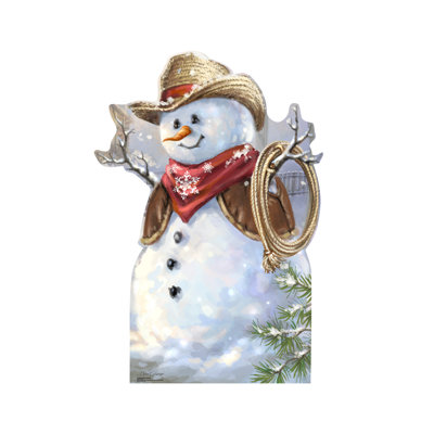 Accroche art cowboy bonhomme de neige dona gelsinger