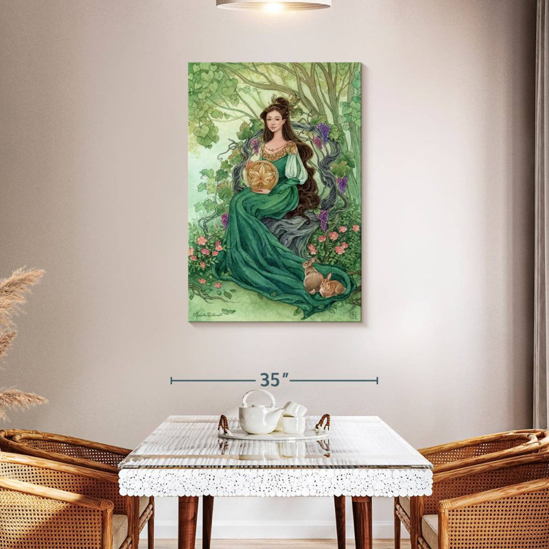 Leisha, reine des pentacles, H 45 po x l 30 po