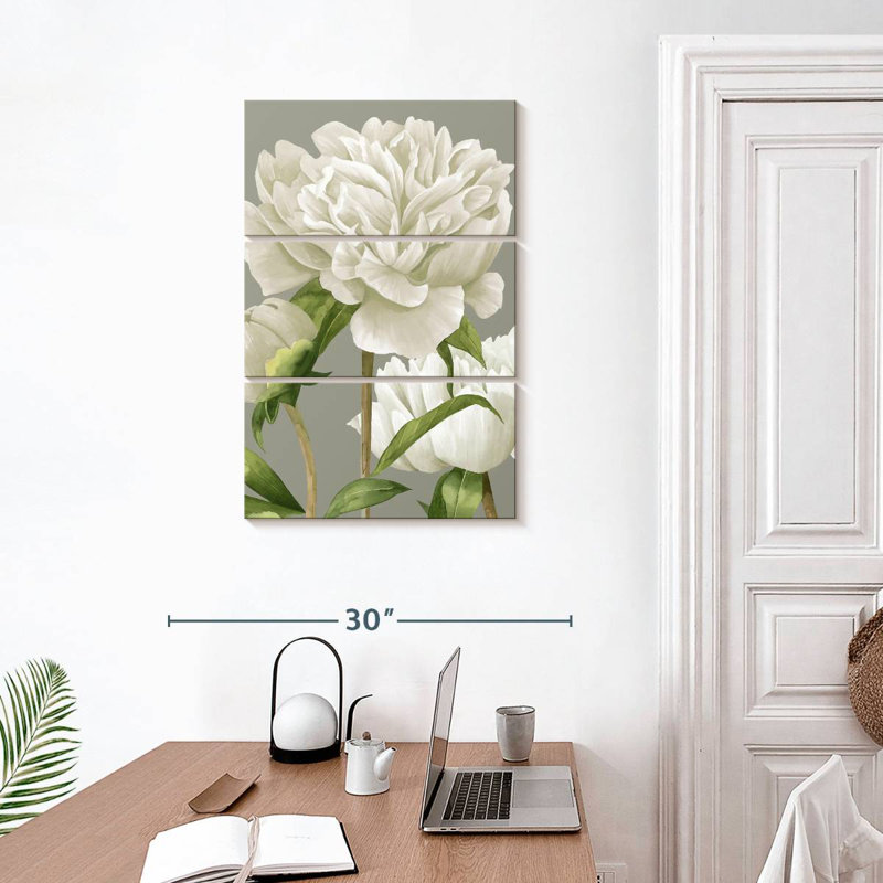 Pivoines blanches Harnek II, H 32 po x l 20 po
