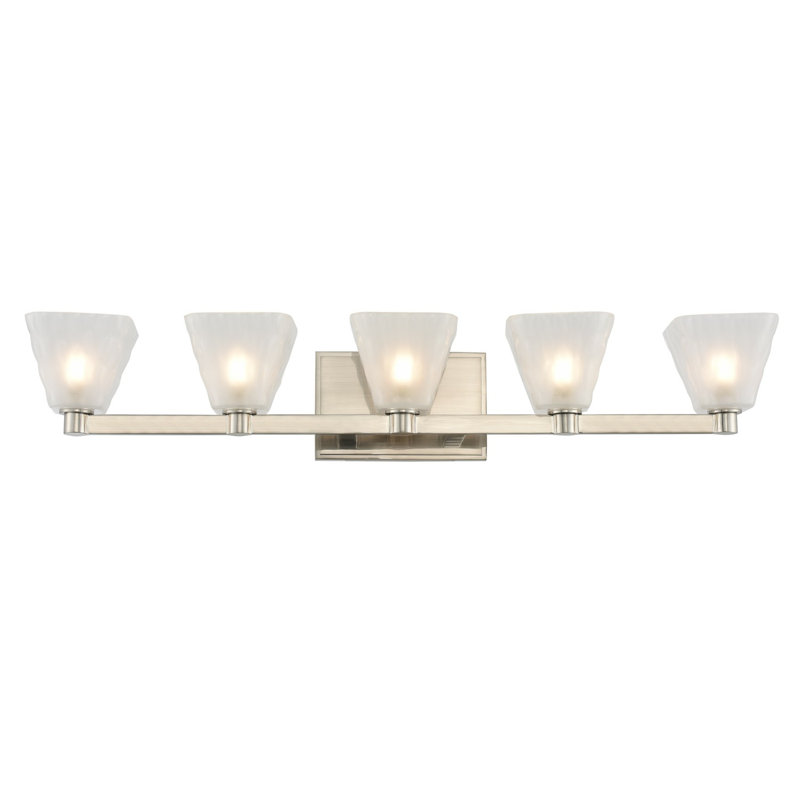Weston 5 LT Glazed Nickel Vanity Light Kalco