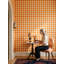Papier peint à carreaux orange vichy-130827747