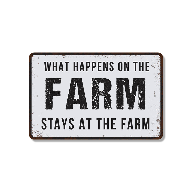 What Happens On The Farm Stays On The Farm (paquet de 2) 8 po x 12 po