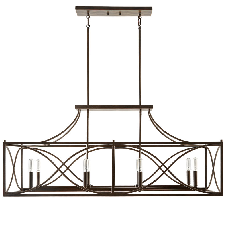 Luminaire suspendu linéaire à 8 lumières pour îlot de cuisine Verona