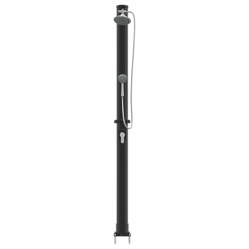 Outdoor Solar shower Black PVC and Aluminium Shower Cylindrical Heated
