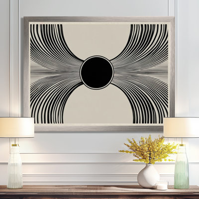 Vortex noir rétro - art mural moderne Mid-Century, impression sur toile moderne de style Mid-Century noir