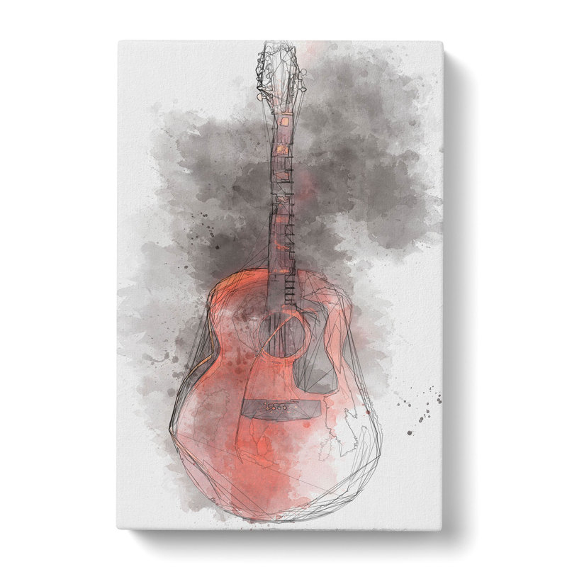 Abstract Guitar - Wrapped Canvas Print, 45cm H x 30cm W x 4cm D