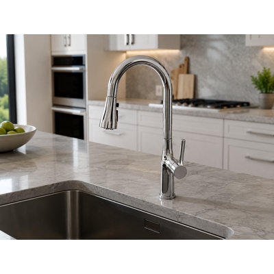 Robinet de cuisine moderne avec douchette extractible double Acero