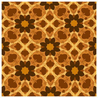 Brown Kaleidoscope Motif Double Sided Throw Pillows