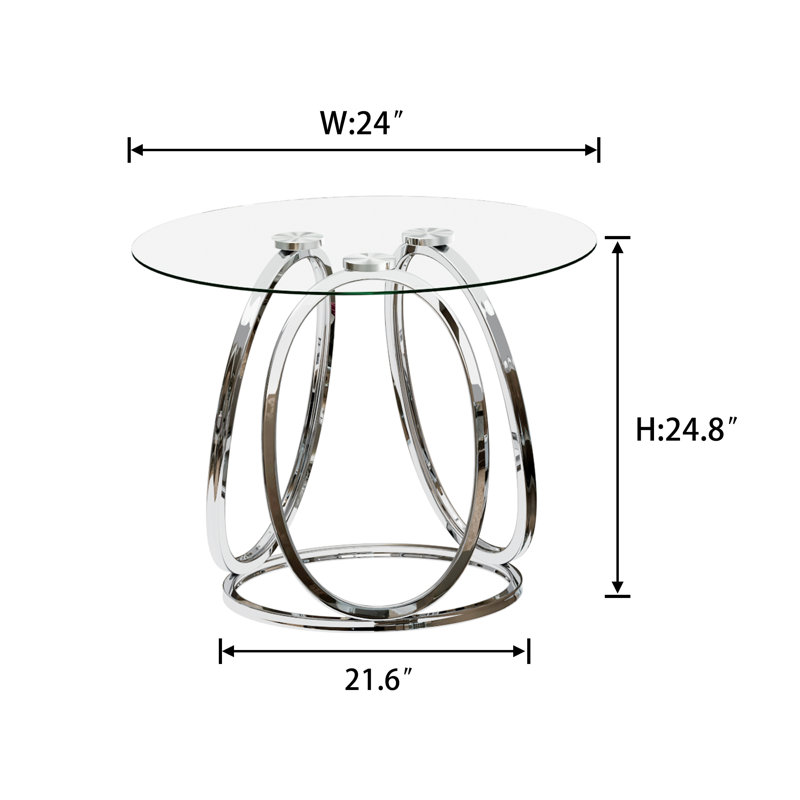 Table de bout Paloalto Exilda, Chrome