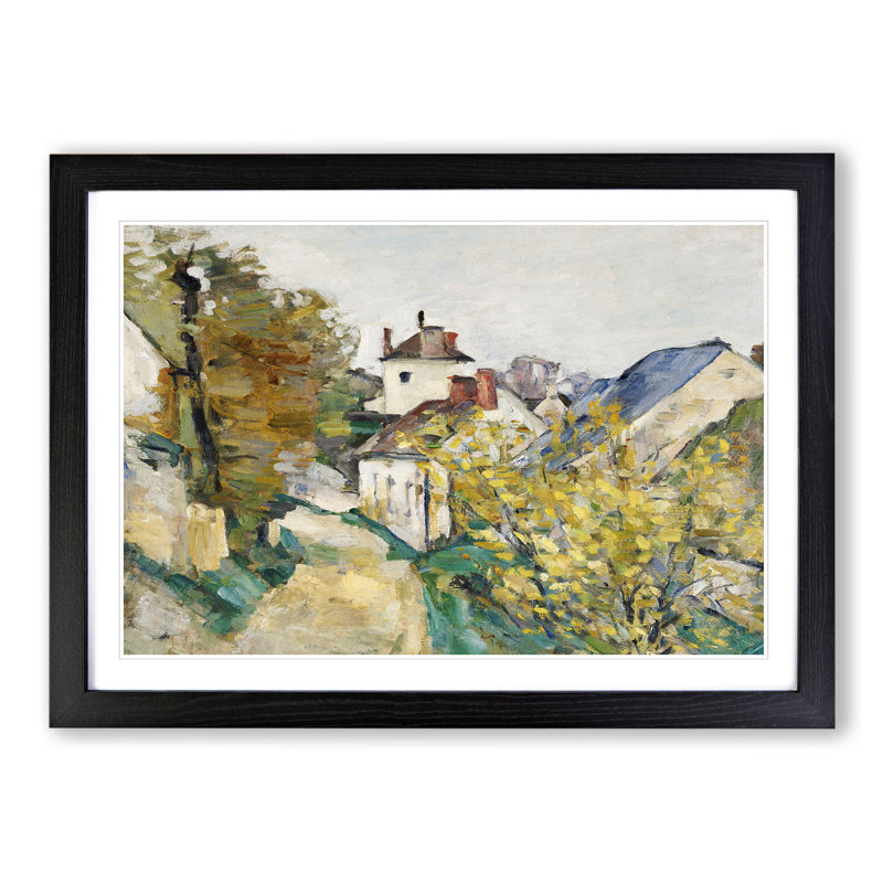 House of Dr. Gachet by Paul Cezanne - Picture Frame Painting, 48cm H x 65cm W x 2cm D, Black Framed