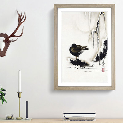 Bird and Willow Tree in the Snow by Shibata Zeshin - Picture Frame Painting Print on Paper