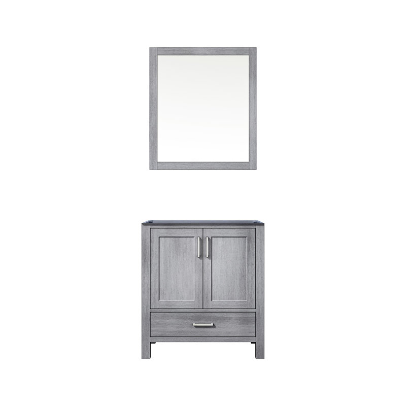 Gris délavé 30 po Avec meuble-lavabo, miroir, tiroir, armoire intérieure et tablette ouverte