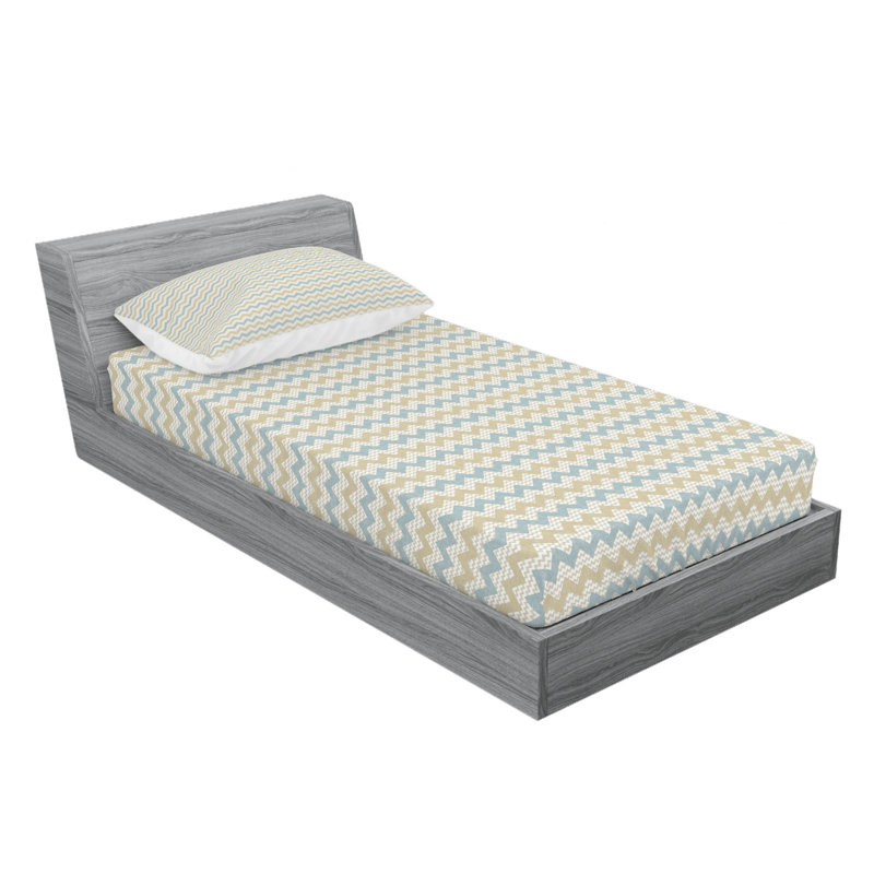 Microfiber Chevron Sheet Set, Twin XL Sheet Set with Fitted Sheet