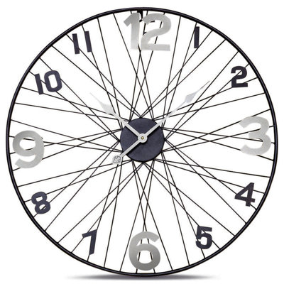 Ashanti Bike Wheel Silver Clock, 27.5"
