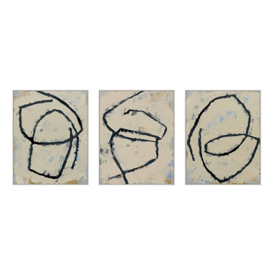 Twisted 1, 2, 3. Set Of 3 Framed 3 Pieces by Jacques Pilon Print