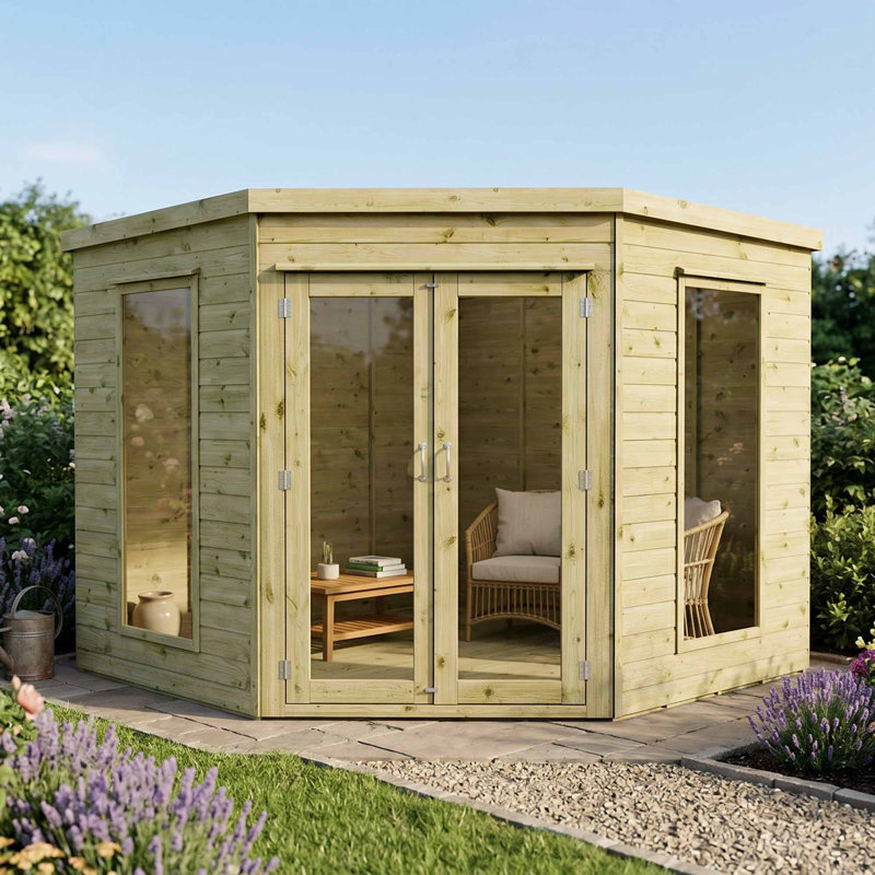 Mercia 8 x 8ft Premium Corner Summerhouse, No
