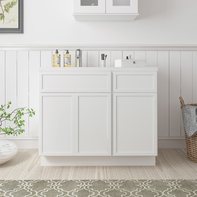 Base de meuble-lavabo simple 39 po seulement, Blanc