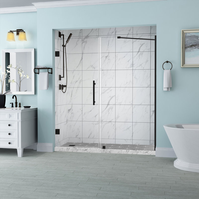 Belmore Aston Frameless Shower door, Oil Rubbed Bronze, Frosted