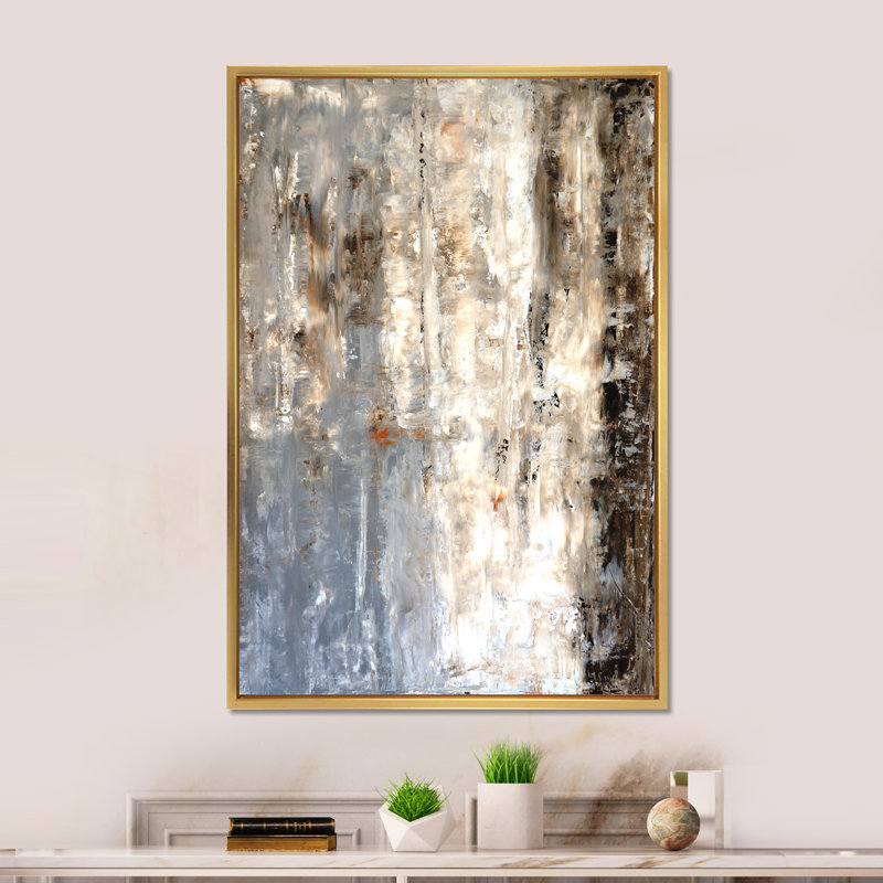 Art moderne gris et bleu II 2FL47733, H 36 po x l 24 po x 1 po, Or