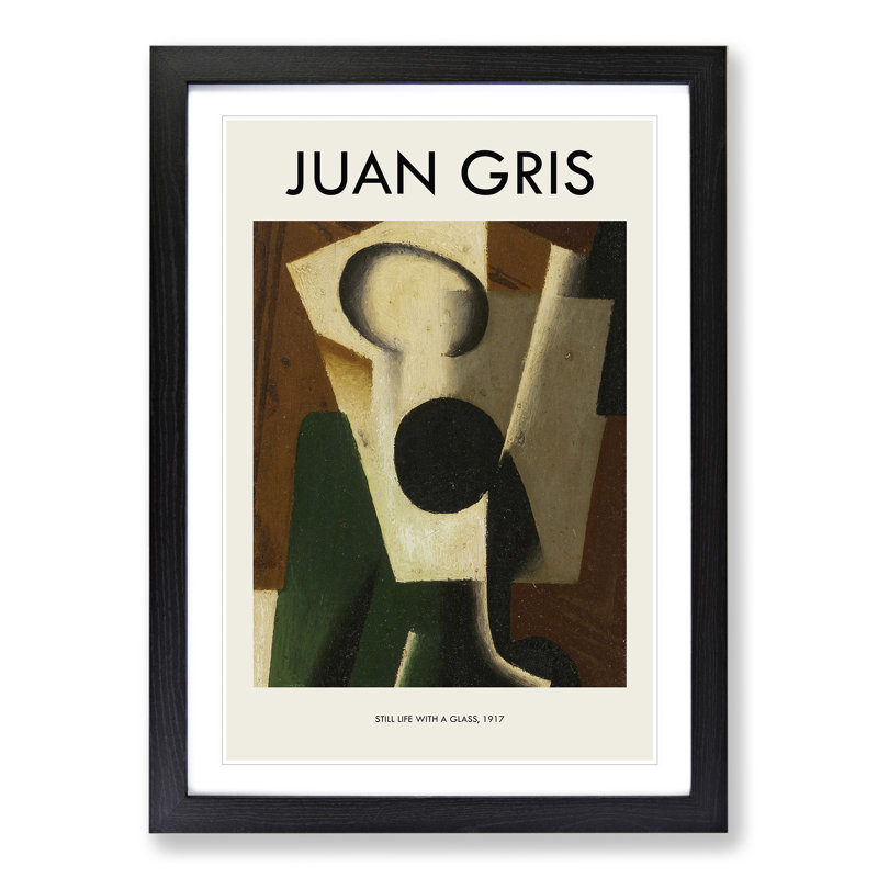 Still Life With A Glass by Juan Gris - Single Picture Frame Print, 36cm H x 27cm W x 2cm D, Black Framed
