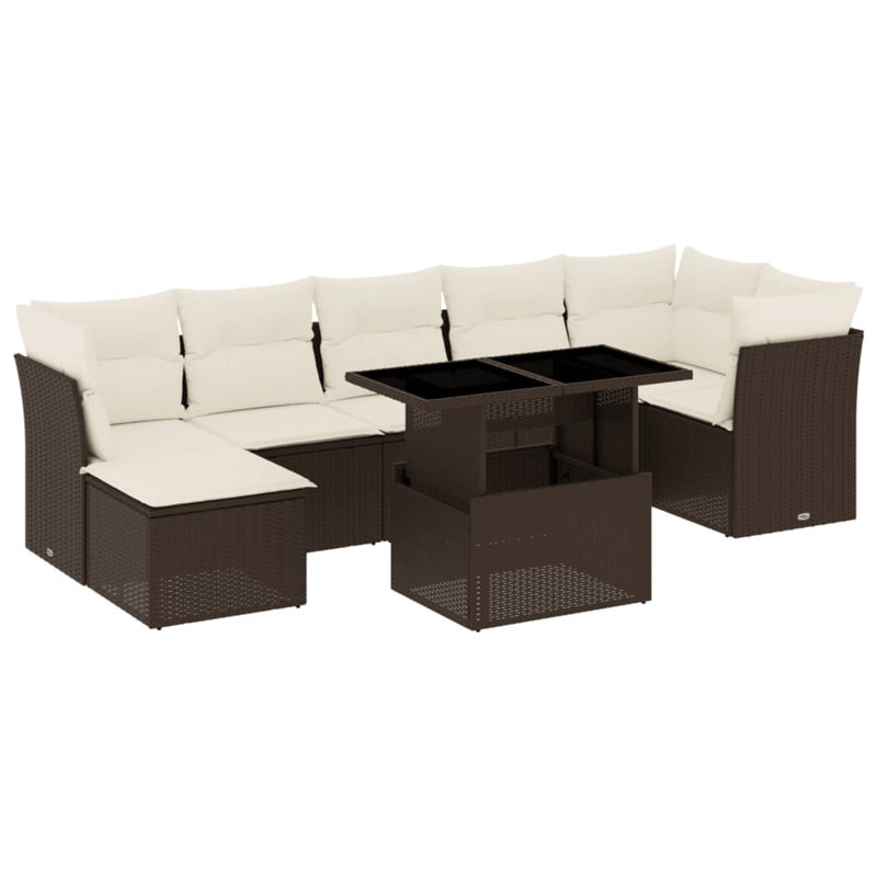 Vidaxl Garden Sofa Set Brown