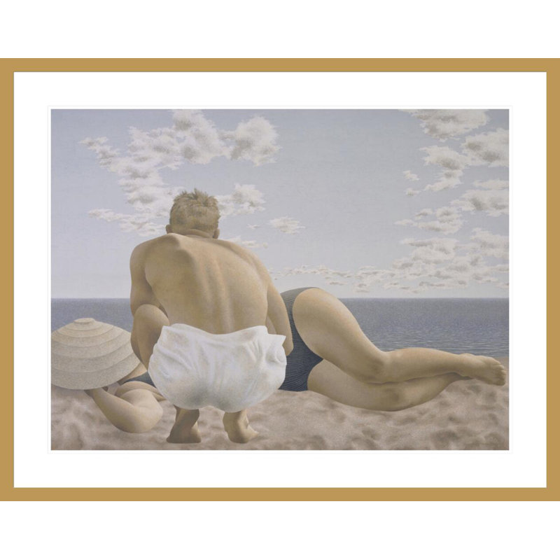 «Couple on Beach» par Alex Colville - Impression Giclée sur cadre, H 32,8 po x l 41,5 po