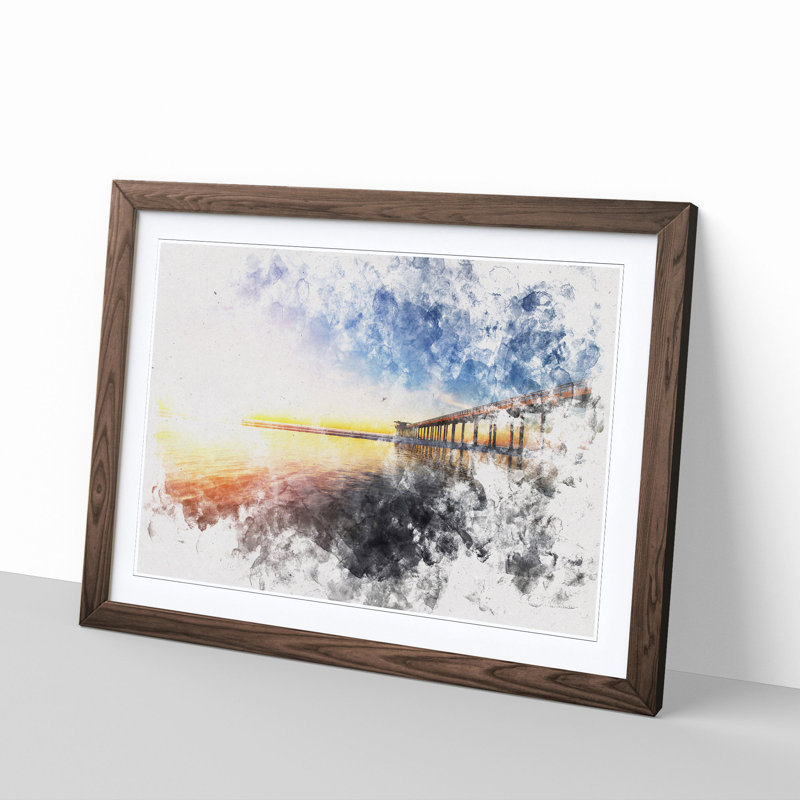 Pier in San Diego - Framed Print, Walnut Framed, 62cm H x 87cm W x 2cm D