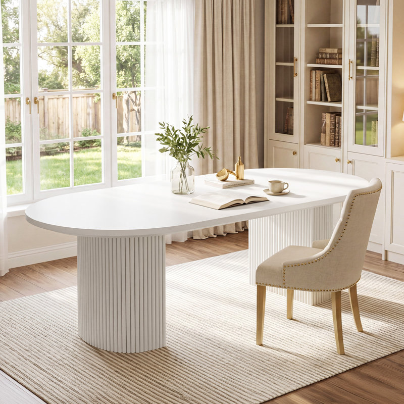 Bureau de direction moderne 63 pouces, bureau à domicile blanc