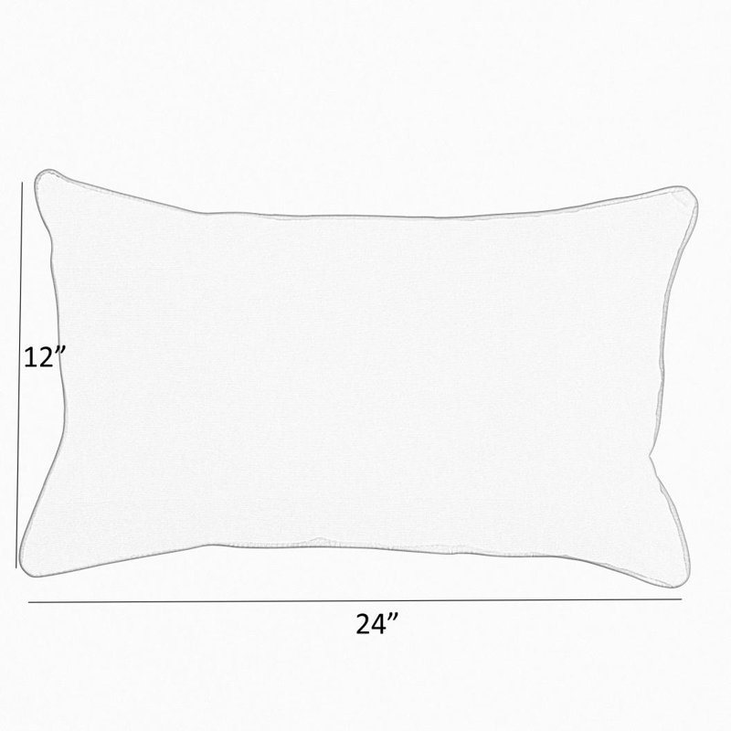 Furston Striped Outdoor Reversible Throw Pillow, White/Sunflower Yellow, 12" x 24"