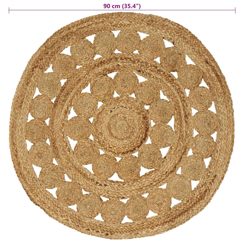 Hand Braided Area Rug, Round 90cm