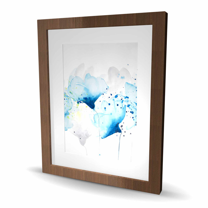 Aquarelle, peinture, éclaboussures de fleurs - impression encadrée