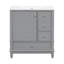 Meuble-lavabo gris 30 po avec lavabo en céramique, porte à fermeture en douceur et plusieurs tiroirs de rangement pour les salles de bain et les meubles-lavabos modernes