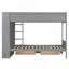 Lit superposé au-dessus de 2 tiroirs et armoire multicouche Kayelin