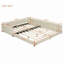 Queen Size Upholstered Platform Bed, Mother & Child Bed, PU Leather-1934809597