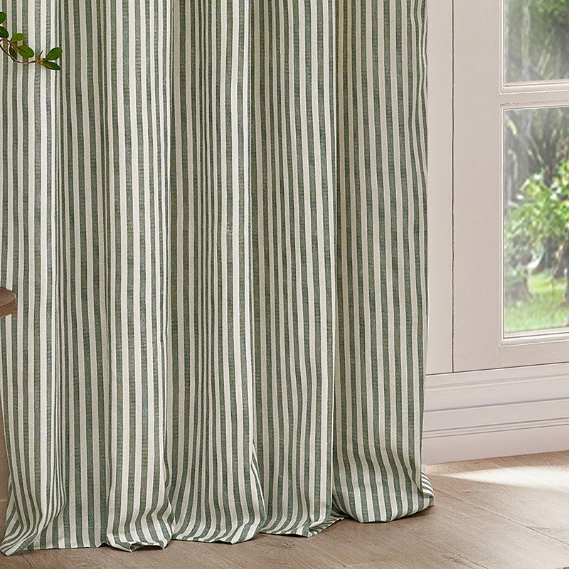Hebden 100% Cotton Blackout Pencil Pleat Curtains, 168cm Width x 183cm Drop, Green