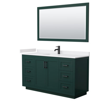 Ensemble de meuble-lavabo simple 60 po avec plateau en marbre de culture Miranda