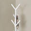 Portemanteau autoportant moderne avec 8 crochets, idéal pour le vestibule et la chambre à coucher, conception contemporaine en métal blanc-106132394