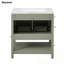 Meuble-lavabo de salle de bain avec lavabo, étagère de rangement ouverte et porte-121751544
